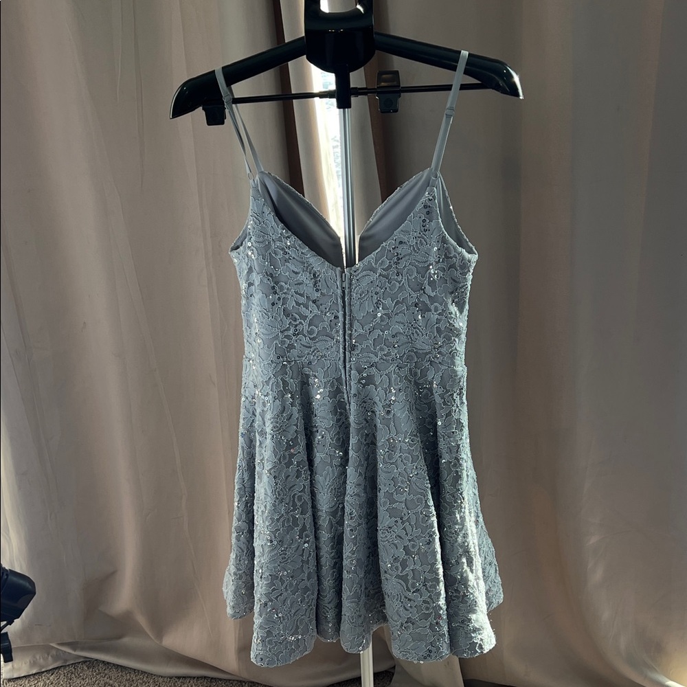 Speechless Light Blue Lace Prom Dress - Picture 3 of 3